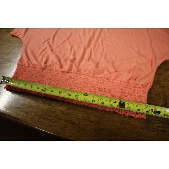CATO Women XL Peach Off the Shoulder Short Sleeve Stretchy Bottom Blouse - Picture 9 of 12